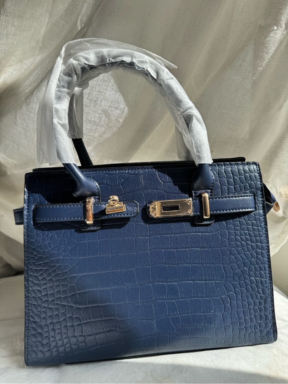 Love luxury style handbag blue crocodile leather - BRAND NEW with shoulder strap - Picture 4 of 10